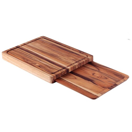 Billot avec plateau 40x30x3,8cm. Bois de teck