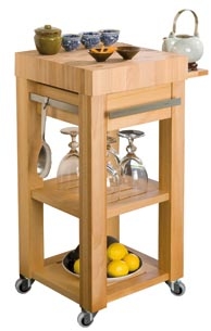 Billot de cuisine Cookmobil tiroir et étagère en bois 40 x 40 x 90 cm CM40DBCB
