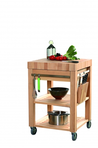 Billot de cuisine Cookmobil tiroir et étagère en bois 60 x 60 x 90 cm CM60DBCB