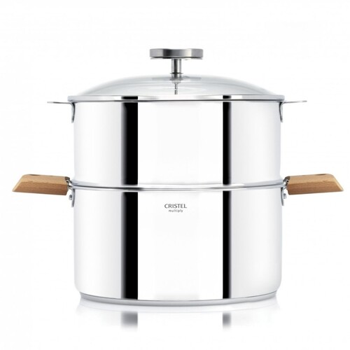 Biome Cuisson Saine - Ens. Cuit Vapeur 24 Cm + 2 Anses Mutine Blanches