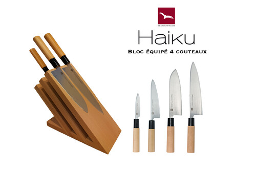 Bloc aimanté tout équipé 4 couteaux Haiku Original