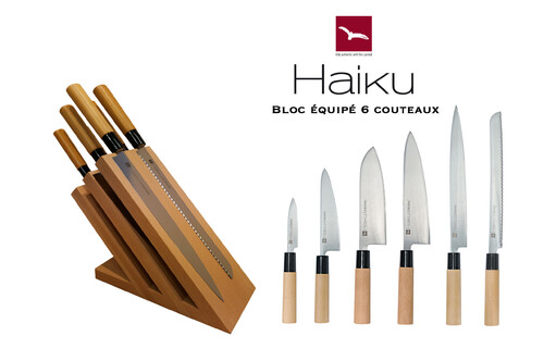 Bloc aimanté tout équipé 6 couteaux Haiku Original