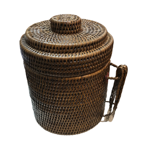 Boite à glaçons en rotin avec pince