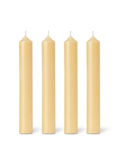 Boîte de 12 bougies de table cylindriques Beige