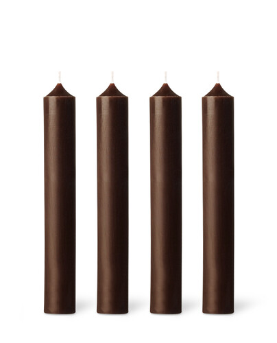 Bo&icirc;te de 12 bougies de table cylindriques Ecorce