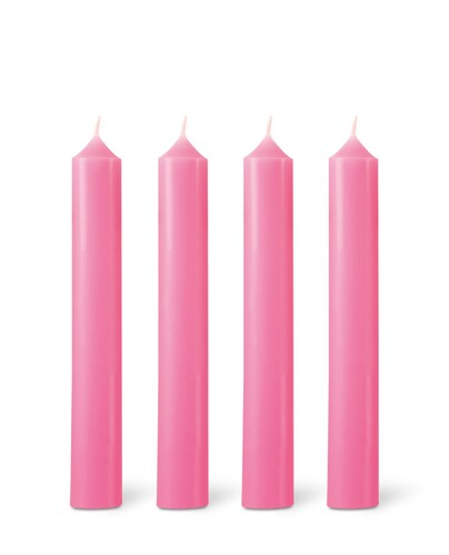 Boîte de 12 bougies de table cylindriques Framboisier