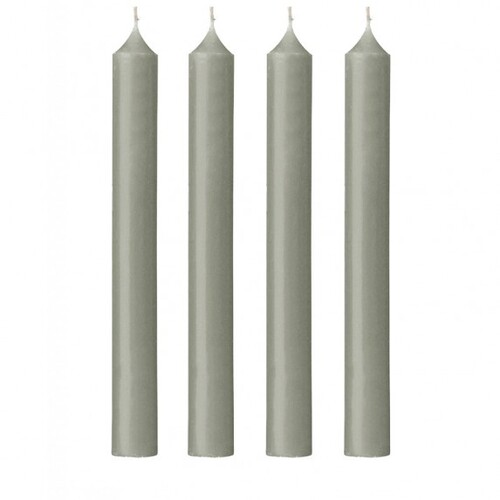 Boîte de 12 bougies de table cylindriques Gris Perle