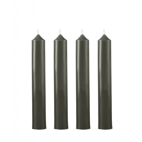 Bo&icirc;te de 12 bougies de table cylindriques Gris Zinc