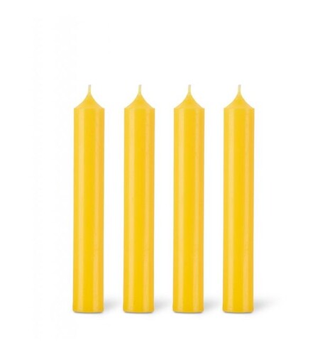 Boîte de 12 bougies de table cylindriques Jaune Citron