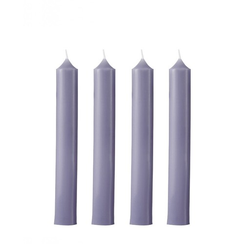 Boîte de 12 bougies de table cylindriques Lilas