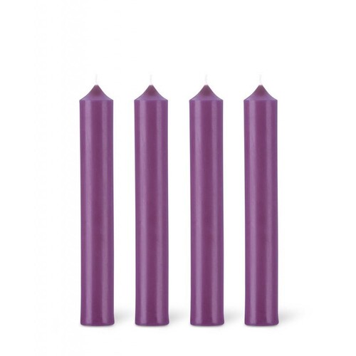 Boîte de 12 bougies de table cylindriques Pensée