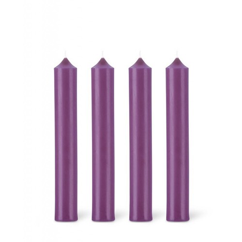 Bo&icirc;te de 12 bougies de table cylindriques Pens&eacute;e