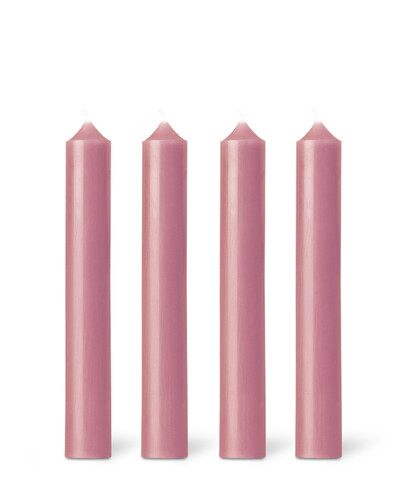 Bo&icirc;te de 12 bougies de table cylindriques Pensee