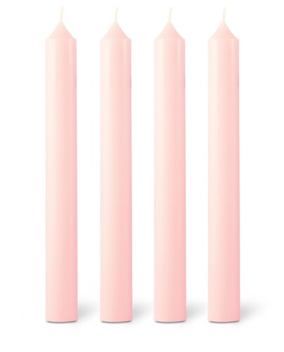 Boîte de 12 bougies de table cylindriques Rose Pâle