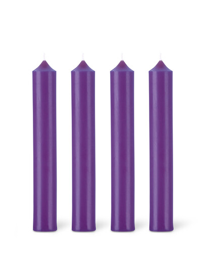 Bo&icirc;te de 12 bougies de table cylindriques Tarte Aux Prunes
