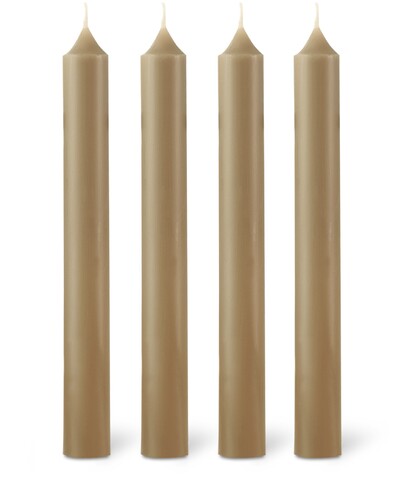 Boîte de 12 bougies de table cylindriques Taupe