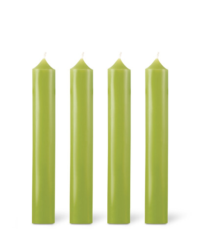 Bo&icirc;te de 12 bougies de table cylindriques Vert Gazon