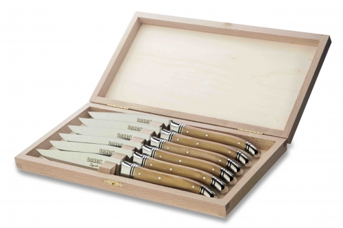 Boite de 6 couteaux table caramel