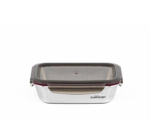 Bo&icirc;te de conservation compatible micro-onde inox rectangle 1100 ml