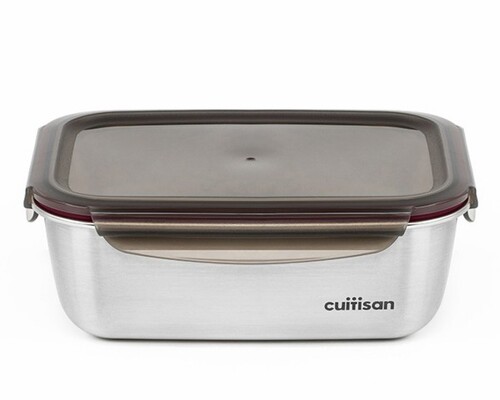 Bo&icirc;te de conservation compatible micro-onde inox rectangle 2800 ml