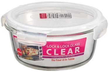 Boite Lock & Lock en verre ronde 0,87 L - LLG855