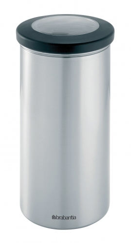 Boite ronde acier brosse anti tache couvercle transparent petit modèle 1.2 l