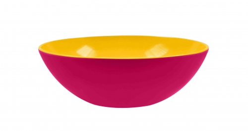 Bol à servir DUO 32 cm pamplemousse extérieur / jaune intérieur Zak ! Designs