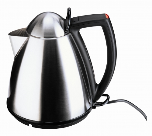 Bouilloire 1 litre inox mat avec poign&eacute;e noire