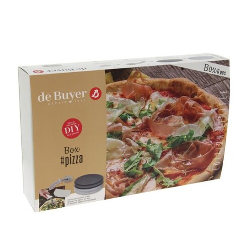 Box Cadeau \"Pizza\" avec 6 accessoires pour pizza et des recettes incontournables