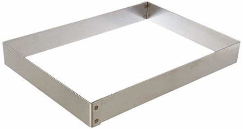 Cadre à pâtisserie rectangulaire en inox 36cmx26cmx4.5cm(Ht)
