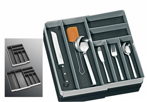 Casier &agrave; couverts inox 7 pi&egrave;ces 42x48cm