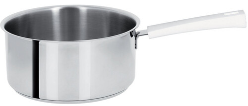 Casserole 16 cm inox Mutine &agrave; poign&eacute;e fixe blanche