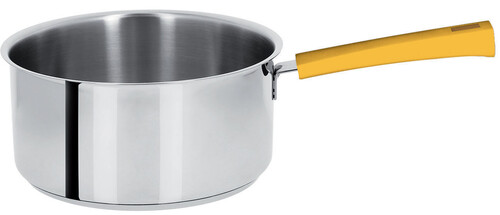Casserole 16 cm inox Mutine &agrave; poign&eacute;e fixe jaune