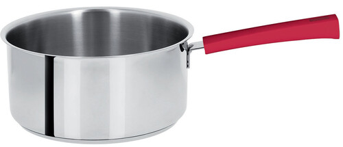 Casserole 18 cm inox Mutine &agrave; poign&eacute;e fixe framboise