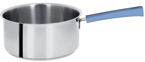 Casserole 20 cm inox Mutine &agrave; poign&eacute;e fixe bleu lavande