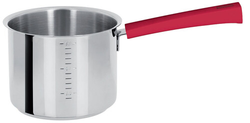 Casserole haute gradu&eacute;e 14 cm inox Mutine &agrave; poign&eacute;e fixe framboise
