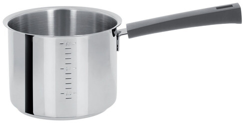 Casserole haute gradu&eacute;e 14 cm inox Mutine &agrave; poign&eacute;e fixe grise