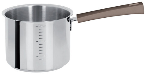 Casserole haute gradu&eacute;e 14 cm inox Mutine &agrave; poign&eacute;e fixe taupe