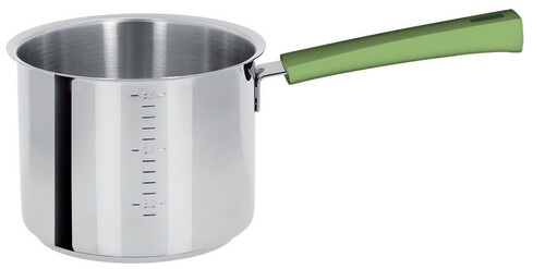 Casserole haute gradu&eacute;e 14 cm inox Mutine &agrave; poign&eacute;e fixe vert tilleul