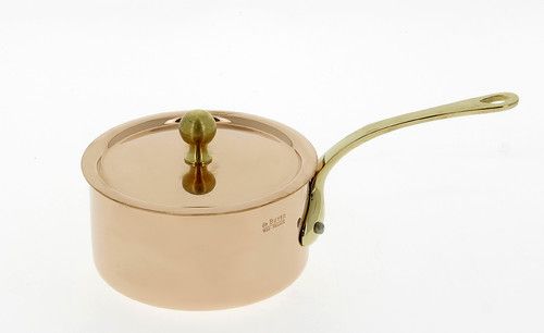 Casserolette cuivre-inox avec couvercle  queue Bronze ø 09cm