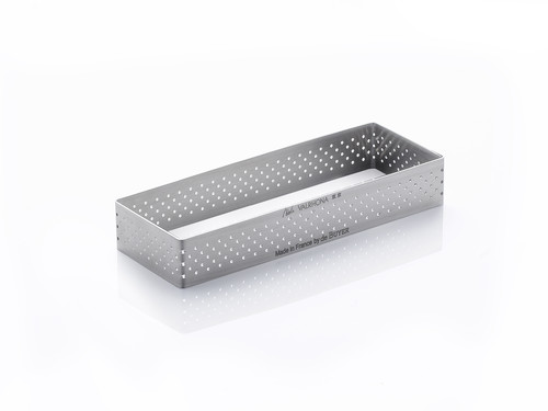 Cercle rectangle perfore inox 12x4 cm HT 2