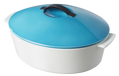 Cocotte bleue 32 cm R&eacute;volution (porcelaine tous feux dont induction) + couvercle