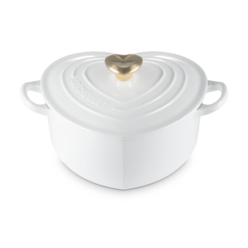 Cocotte coeur 20 cm blanc