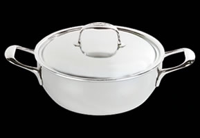 Cocotte conique avec couvercle en acier inoxydable 2 cm