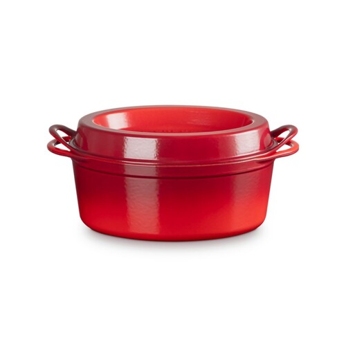 Cocotte en fonte émaillée DOUFEU ovale 32 cm Cerise