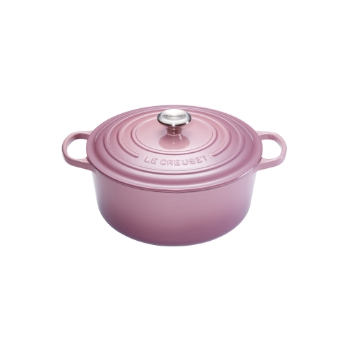 Cocotte en fonte ronde 20 cm avec couvercle Mauve Pink