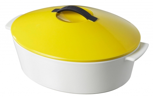 Cocotte jaune 32cm R&eacute;volution (porcelaine tous feux dont induction)+ couvercle