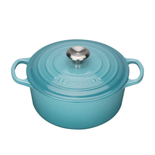 Cocotte ronde bleu riviera 18cm - bouton metal