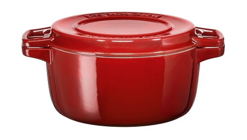 Cocotte ronde en fonte rouge, diam 28cm