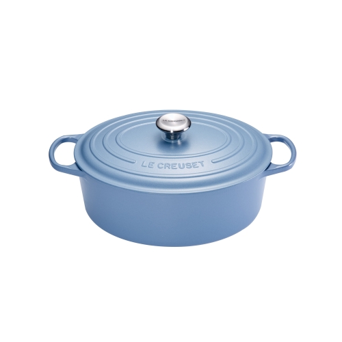 Cocotte Signature en fonte émaillée ovale 27 cm bleu Minéral